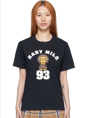 Baby Milo Black Graphic Tee - pink Short Sleeve Top